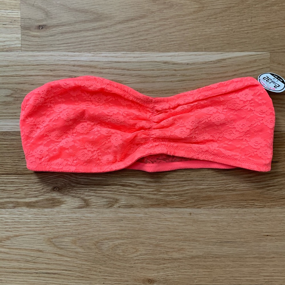 Victoria’s Secret PINK neon orange lace bandeau